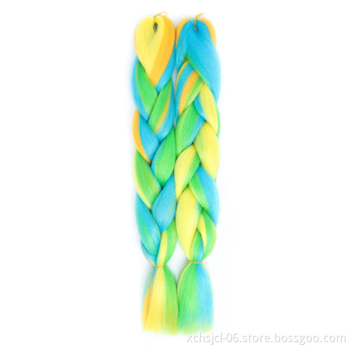 Wholesale Braiding Hair Mix Rainbow Braids Synthetic Jumbo Braids Hair Extension for Women
